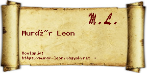 Murár Leon névjegykártya